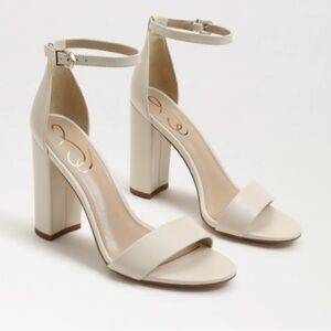 Sam Edelman Yaro Block Heel in Modern Ivory Leather